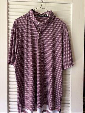 Ralph Lauren Men's Purple Patterned Short-Sleeve Polo